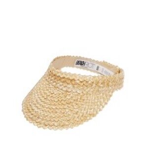 Beige Woven Visor Hat